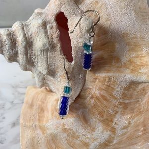 Vintage Sterling Murano Glass Earrings